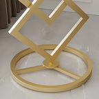Table d'appoint ronde élégante en marbre avec base en métal pour chambre