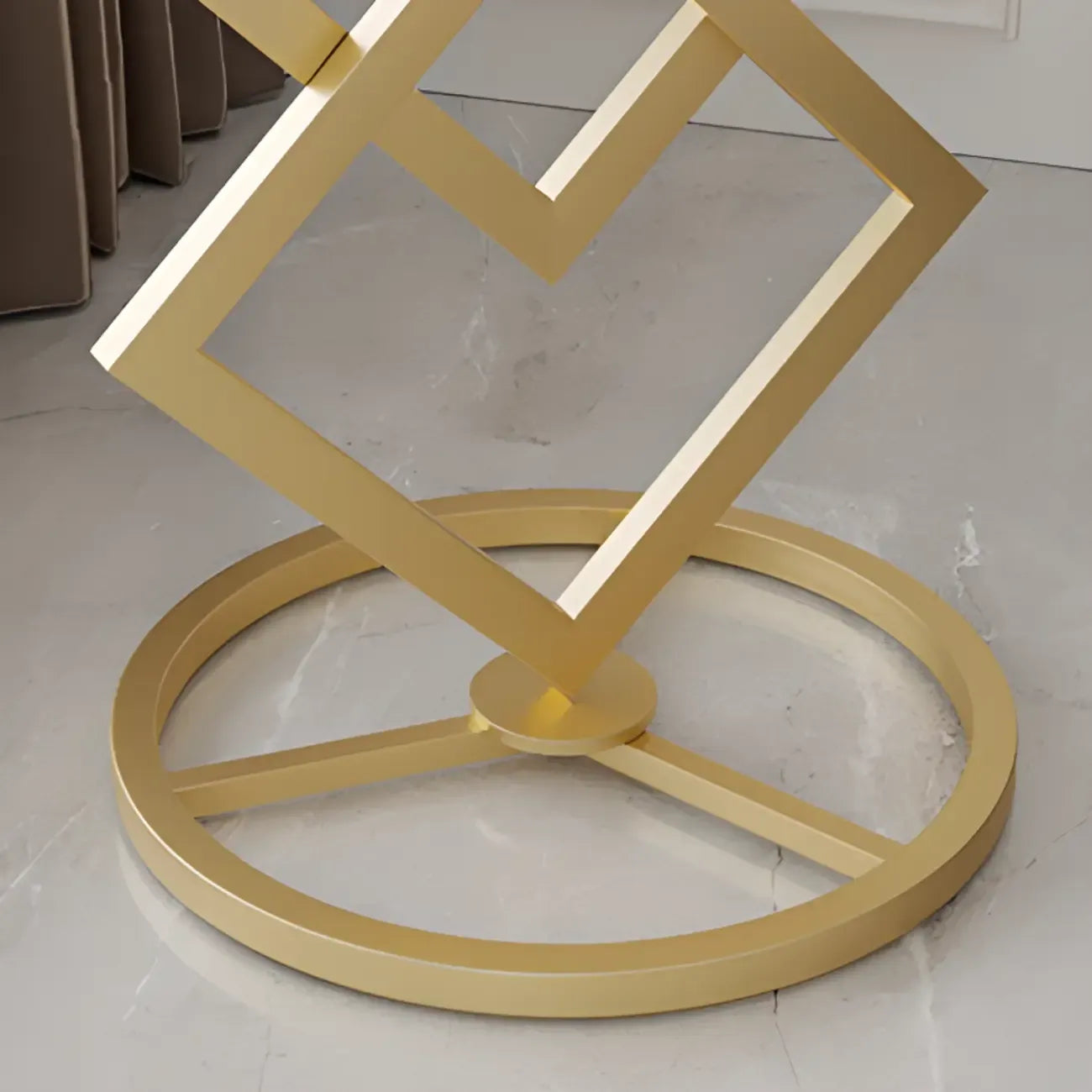 Table d'appoint ronde élégante en marbre avec base en métal pour chambre