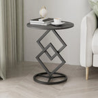 Table d'appoint ronde élégante en marbre avec base en métal pour chambre