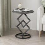 Table d'appoint ronde élégante en marbre avec base en métal pour chambre