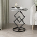 Table d'appoint ronde élégante en marbre avec base en métal pour chambre