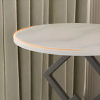 Table d'appoint ronde élégante en marbre avec base en métal pour chambre