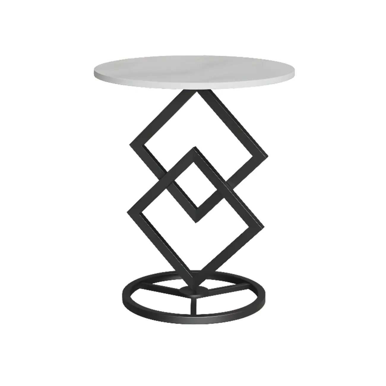 Table d'appoint ronde élégante en marbre avec base en métal pour chambre