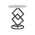 Table d'appoint ronde élégante en marbre avec base en métal pour chambre
