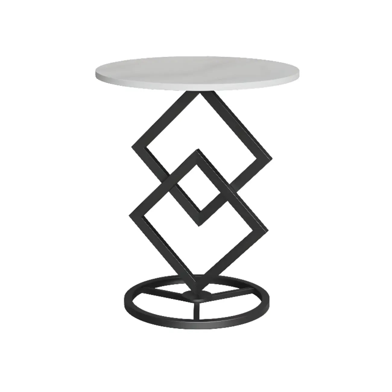 Table d'appoint ronde élégante en marbre avec base en métal pour chambre