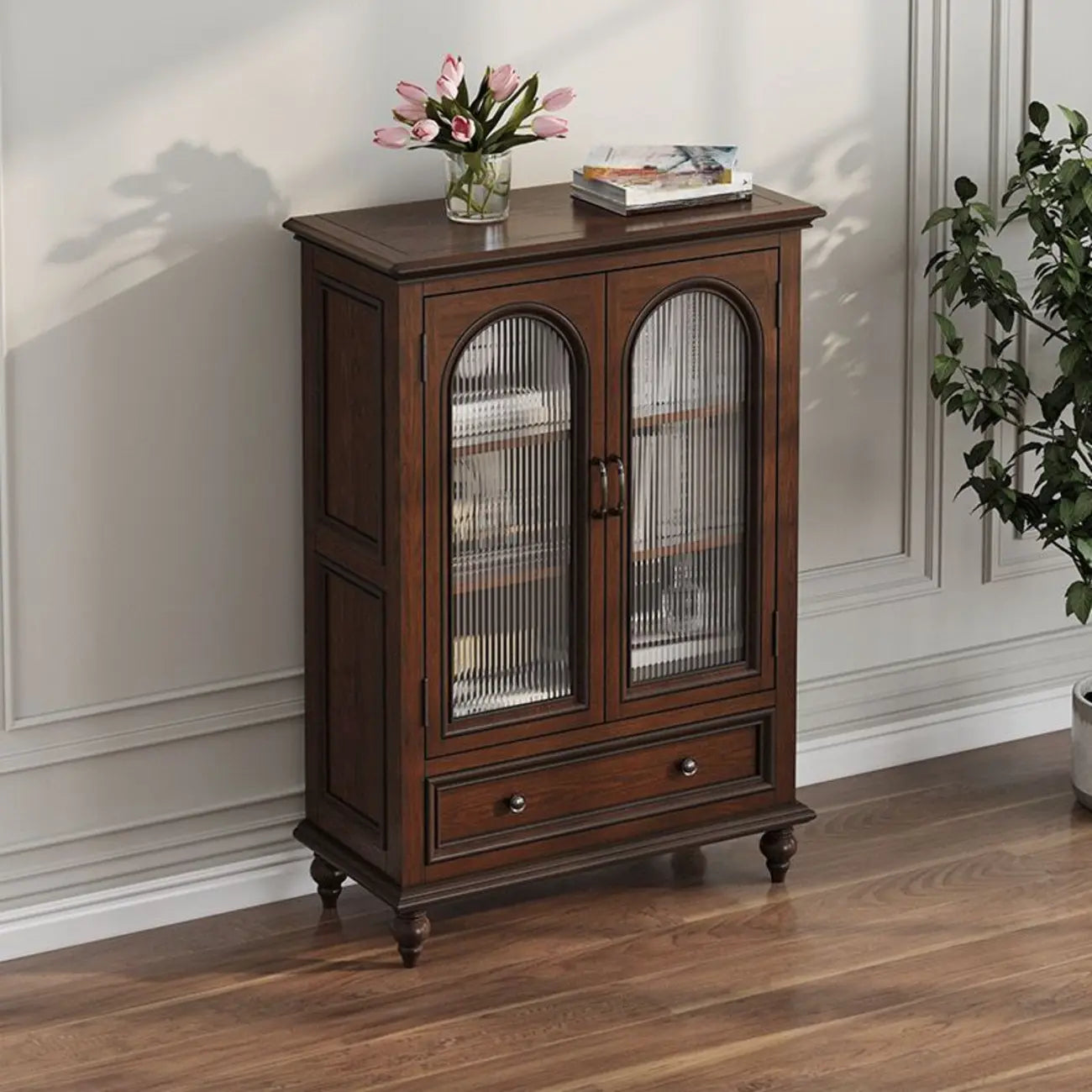 Meuble d'appoint standard vintage en frêne avec 1 tiroir