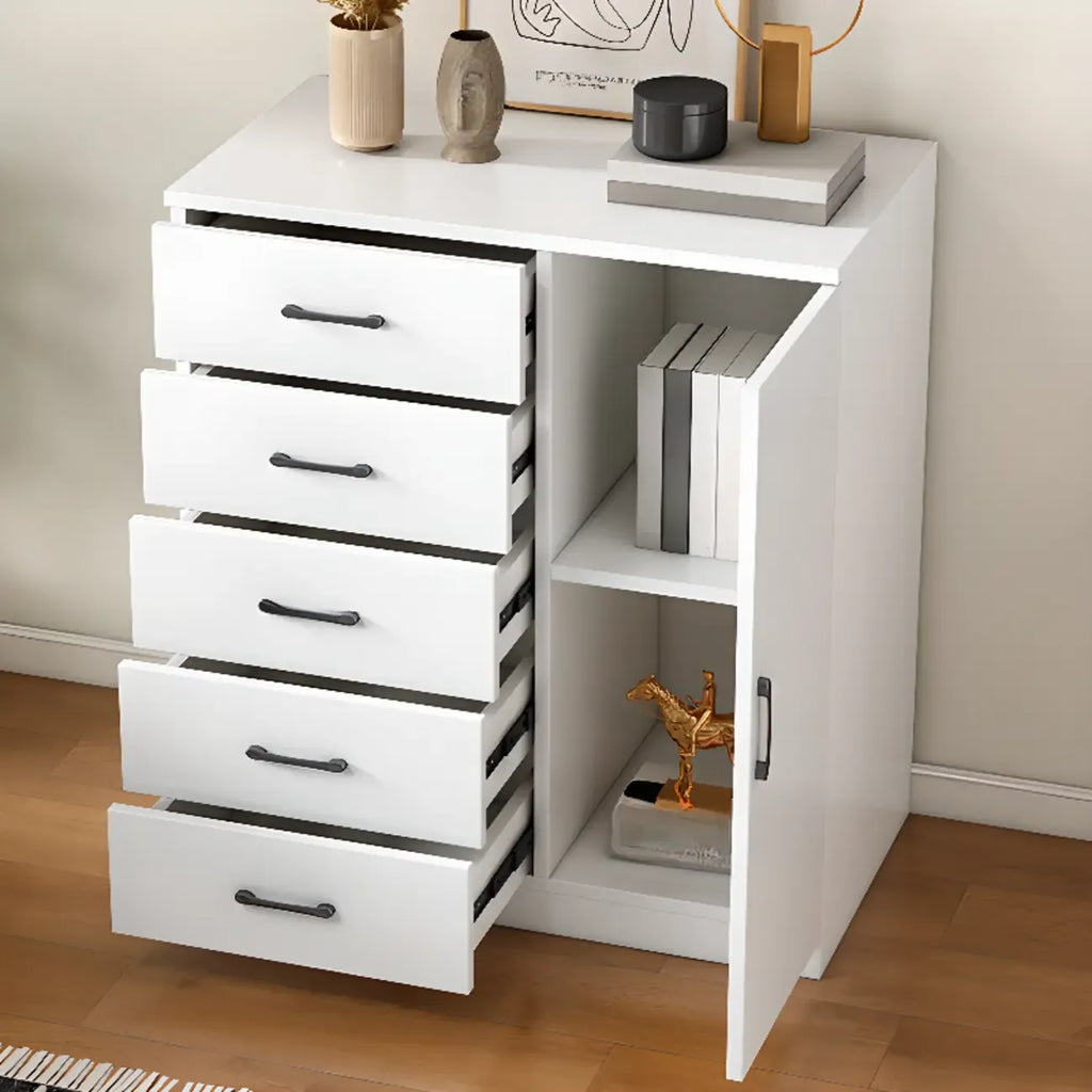 Armoire de rangement rectangulaire moderne à 5 tiroirs pour la maison