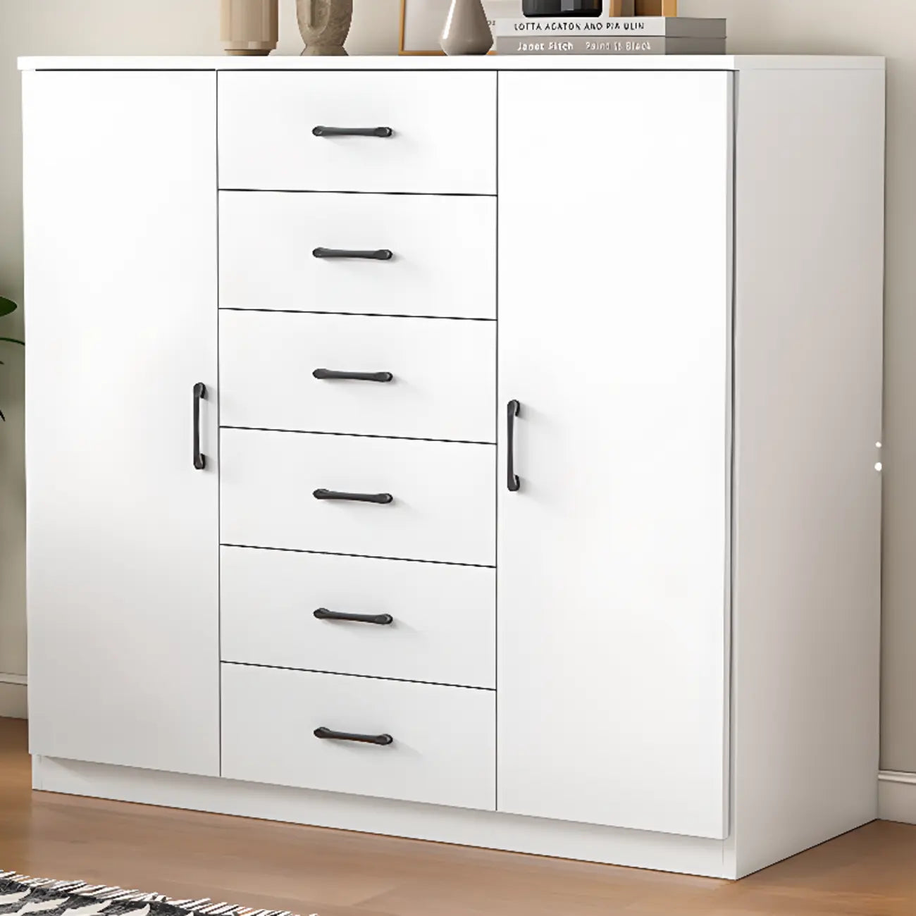 Armoire de rangement rectangulaire moderne à 5 tiroirs pour la maison