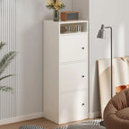 Armoire de rangement moderne en bois blanc avec étagères extérieures