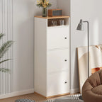 Armoire de rangement moderne en bois blanc avec étagères extérieures