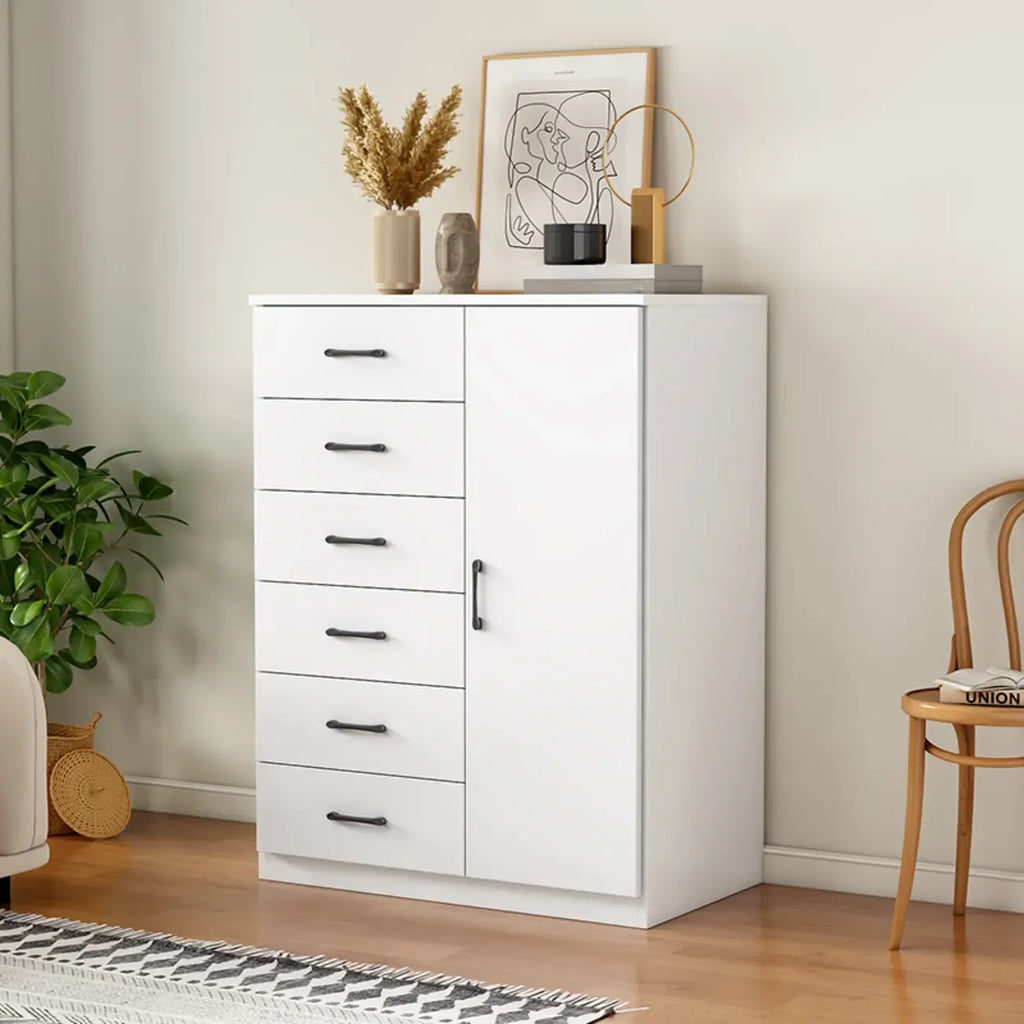Armoire de rangement rectangulaire moderne à 5 tiroirs pour la maison