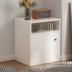 Armoire de rangement moderne en bois blanc avec étagères extérieures