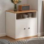 Armoire de rangement moderne en bois blanc avec étagères extérieures