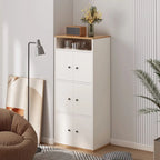 Armoire de rangement moderne en bois blanc avec étagères extérieures