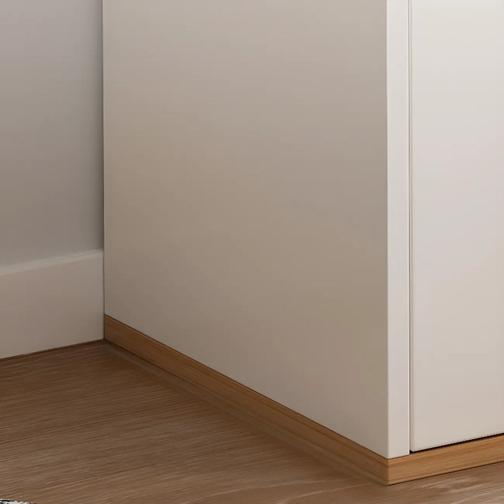 Armoire de rangement moderne en bois blanc avec étagères extérieures