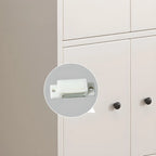 Armoire de rangement moderne en bois blanc avec étagères extérieures