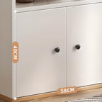 Armoire de rangement moderne en bois blanc avec étagères extérieures