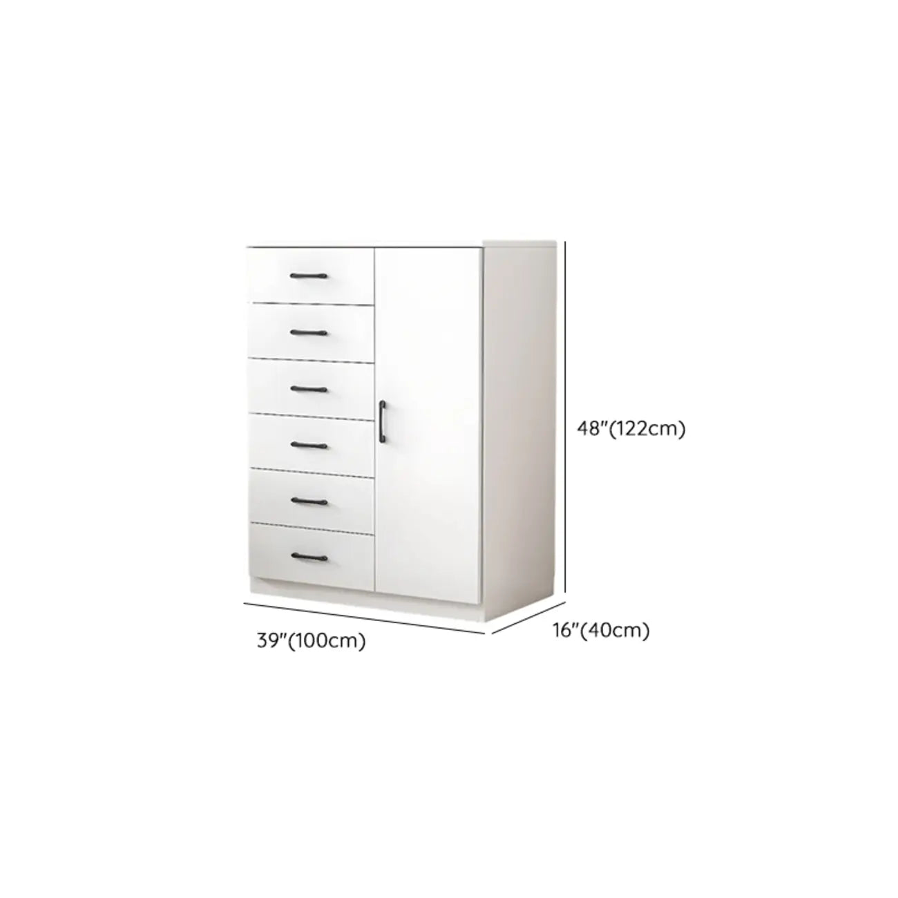 Armoire de rangement rectangulaire moderne à 5 tiroirs pour la maison
