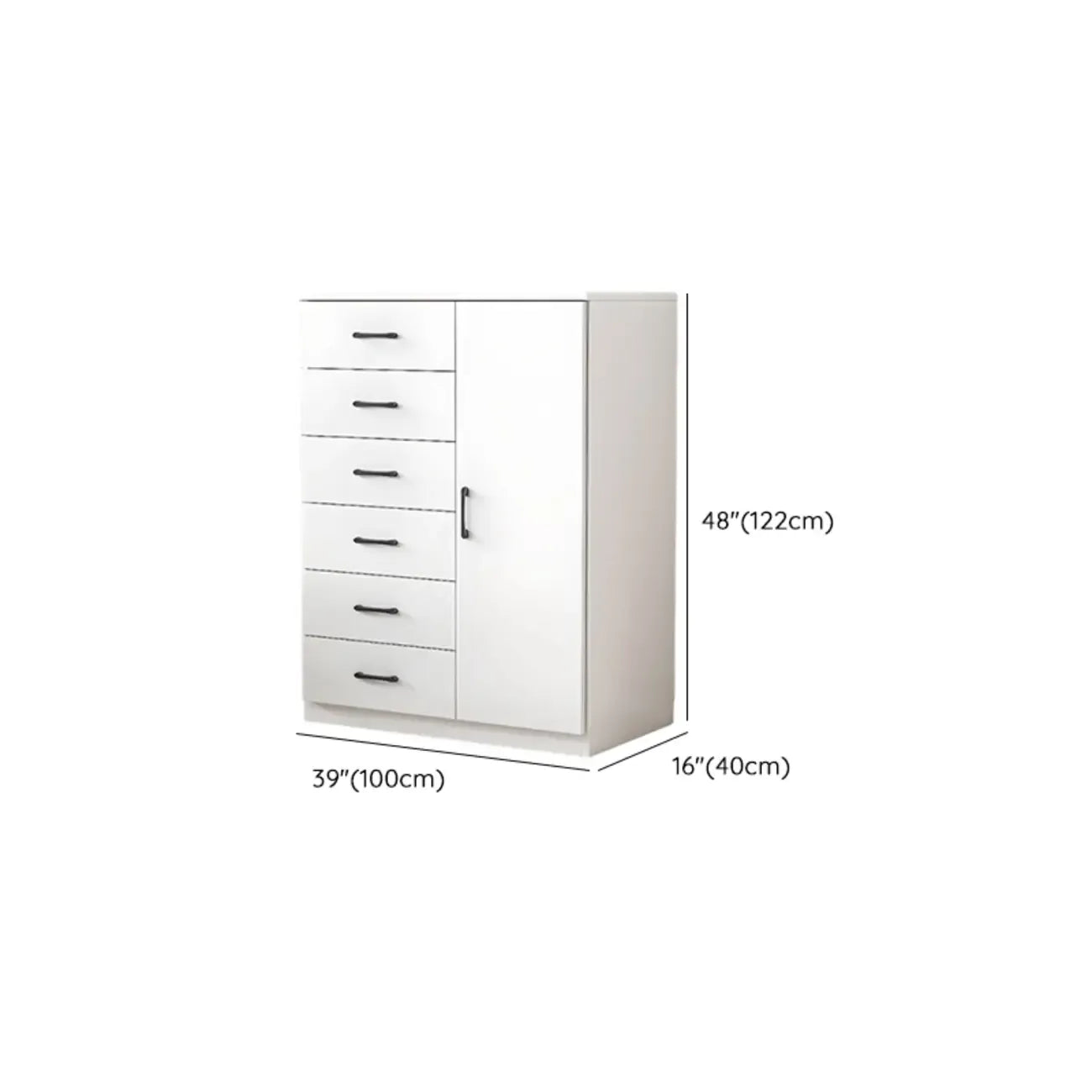 Armoire de rangement rectangulaire moderne à 5 tiroirs pour la maison