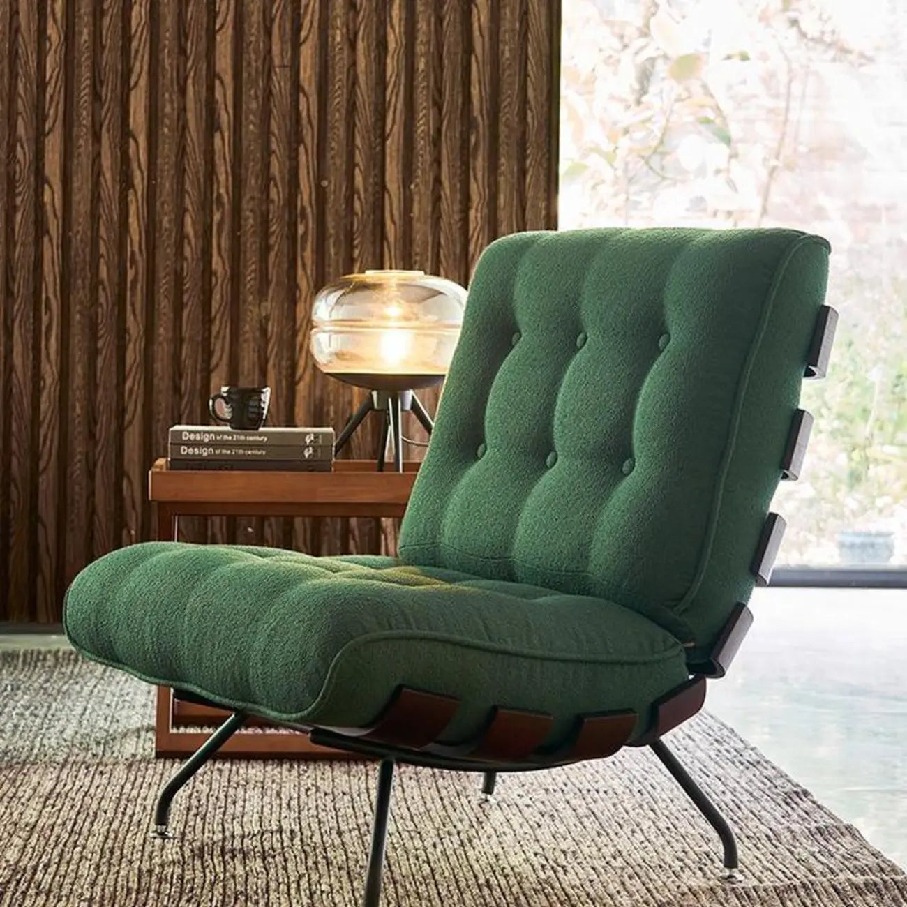 Fauteuil inclinable traditionnel en mohair capitonné