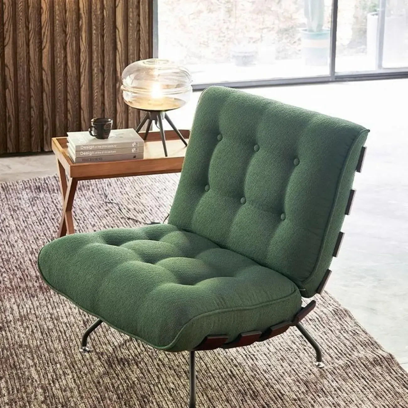 Fauteuil inclinable traditionnel en mohair capitonné