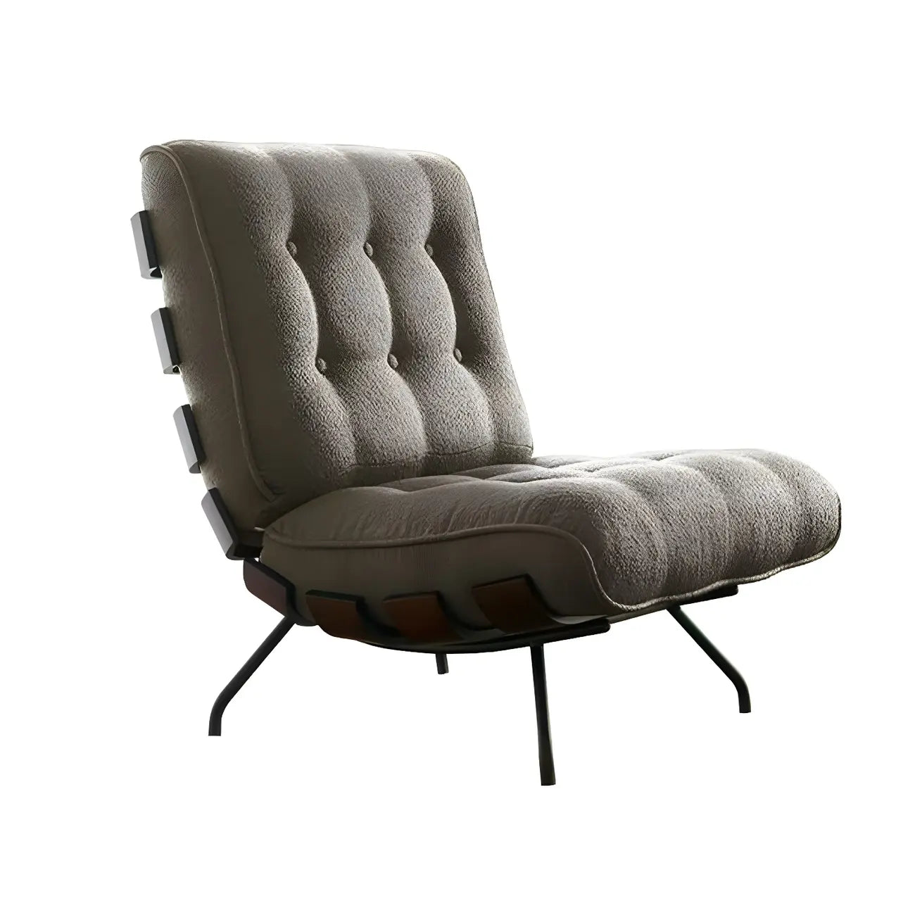Fauteuil inclinable traditionnel en mohair capitonné