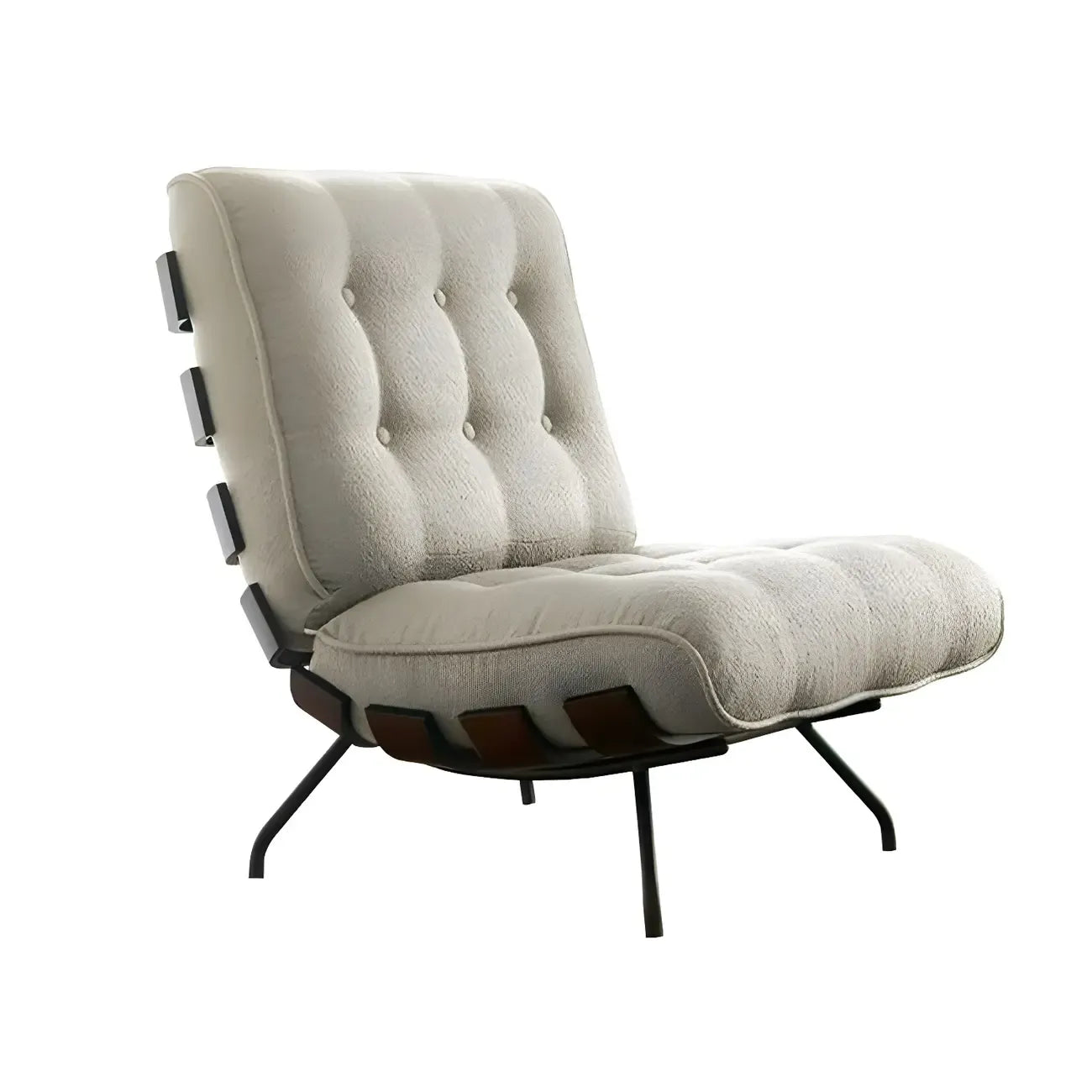 Fauteuil inclinable traditionnel en mohair capitonné