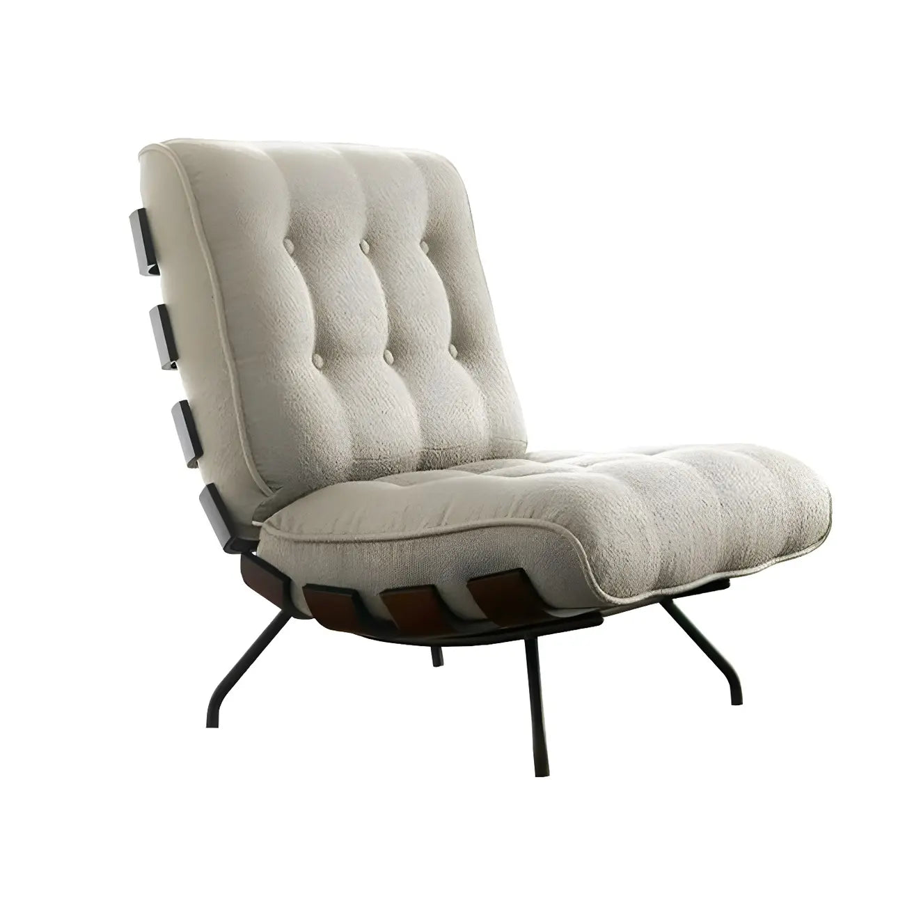 Fauteuil inclinable traditionnel en mohair capitonné