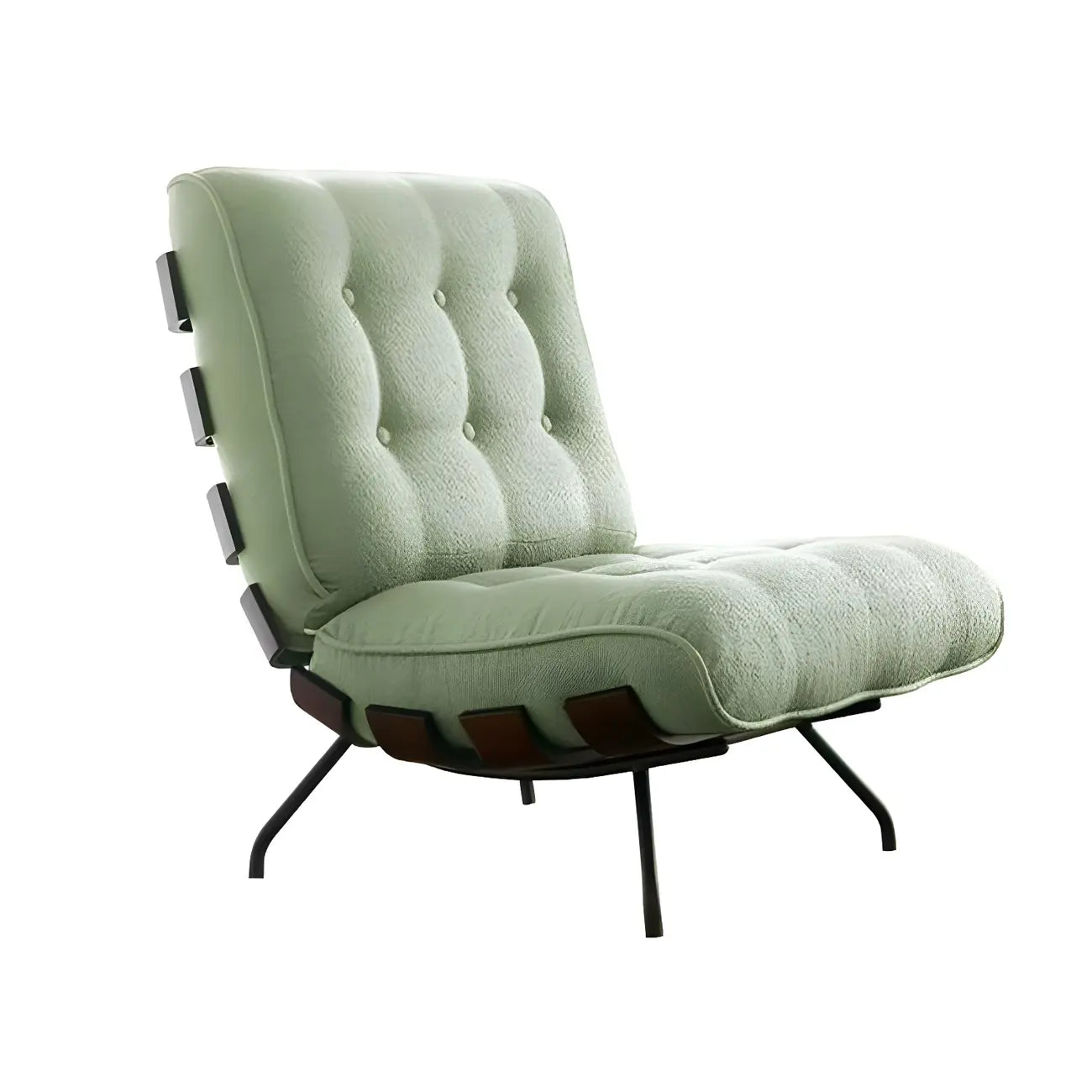 Fauteuil inclinable traditionnel en mohair capitonné