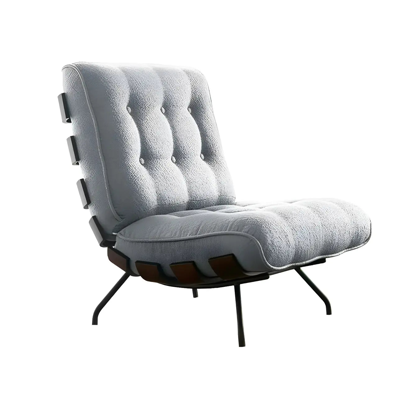 Fauteuil inclinable traditionnel en mohair capitonné
