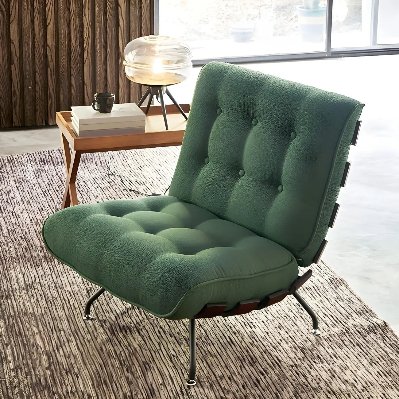 Fauteuil inclinable traditionnel en mohair capitonné