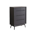 Commode rétro en bois noir avec tiroirs de rangement pour chambre à coucher