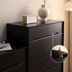 Commode rétro en bois noir avec tiroirs de rangement pour chambre à coucher