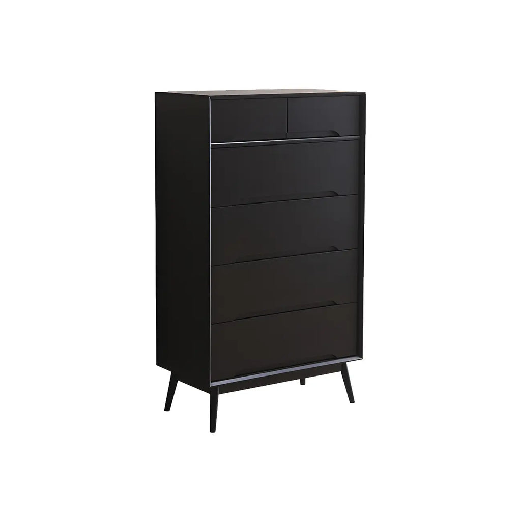 Commode rétro en bois noir avec tiroirs de rangement pour chambre à coucher