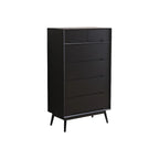 Commode rétro en bois noir avec tiroirs de rangement pour chambre à coucher