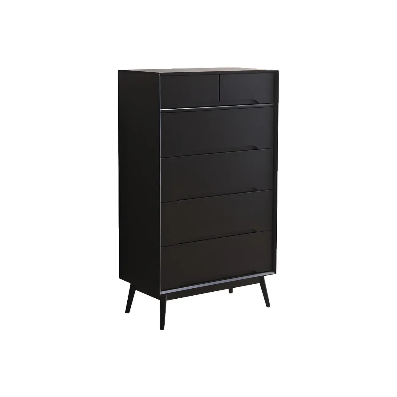 Commode rétro en bois noir avec tiroirs de rangement pour chambre à coucher
