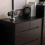 Commode rétro en bois noir avec tiroirs de rangement pour chambre à coucher