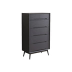 Commode rétro en bois noir avec tiroirs de rangement pour chambre à coucher