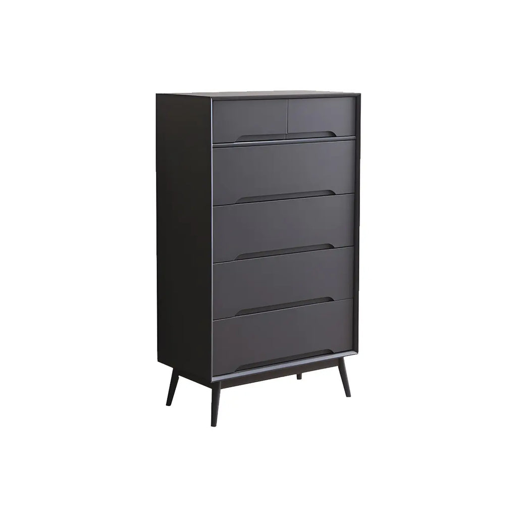 Commode rétro en bois noir avec tiroirs de rangement pour chambre à coucher