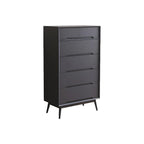 Commode rétro en bois noir avec tiroirs de rangement pour chambre à coucher