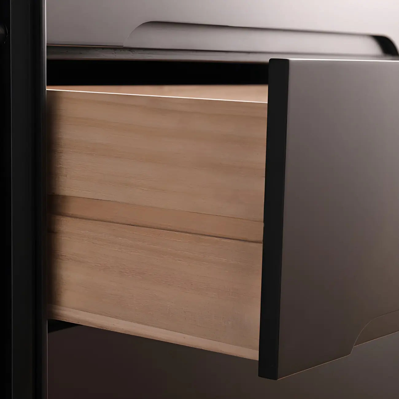 Commode rétro en bois noir avec tiroirs de rangement pour chambre à coucher