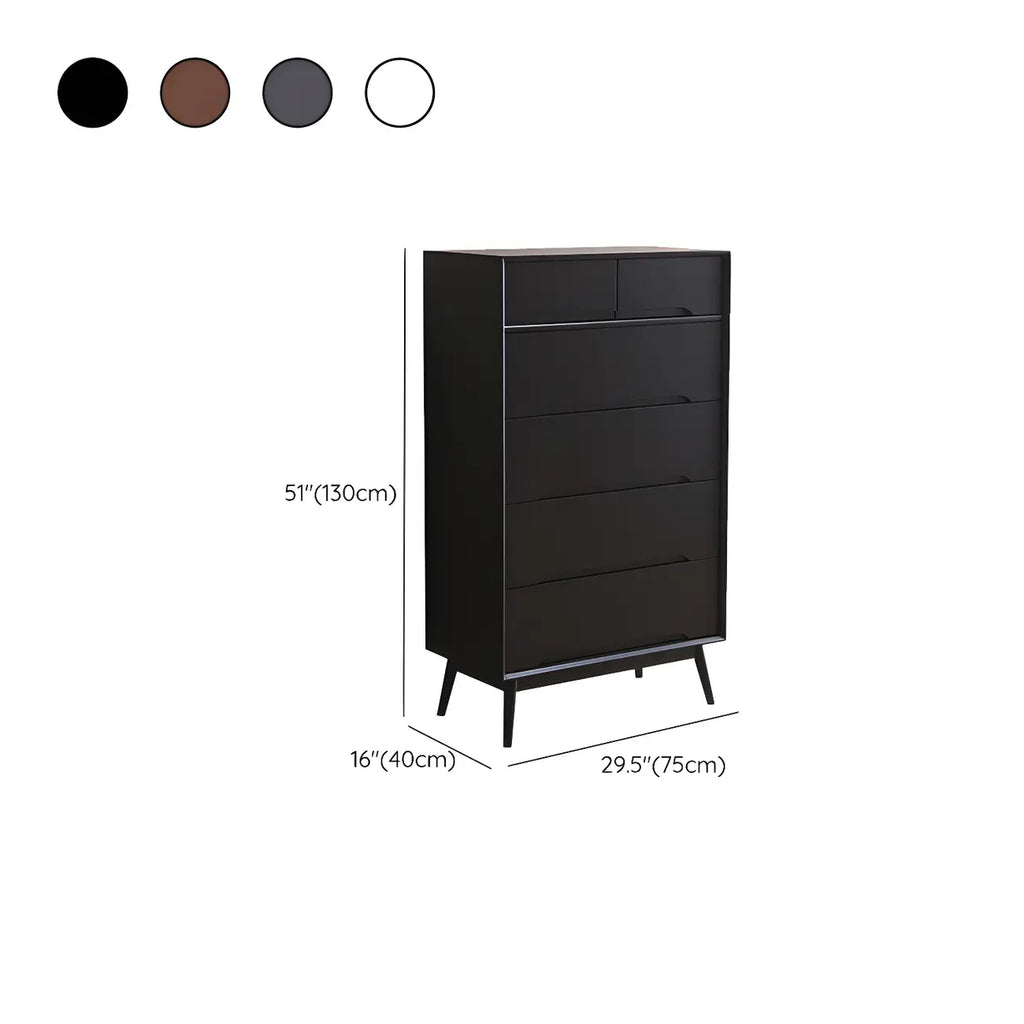 Commode rétro en bois noir avec tiroirs de rangement pour chambre à coucher