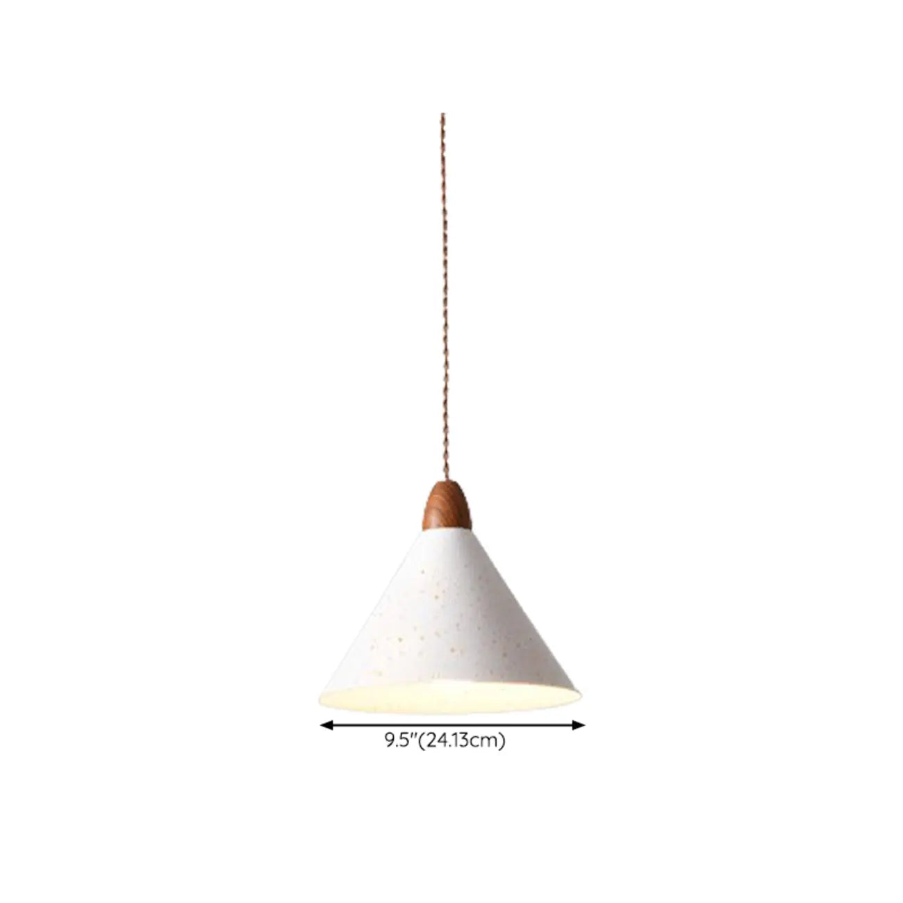 Suspension moderne en fer blanc conique pour salon