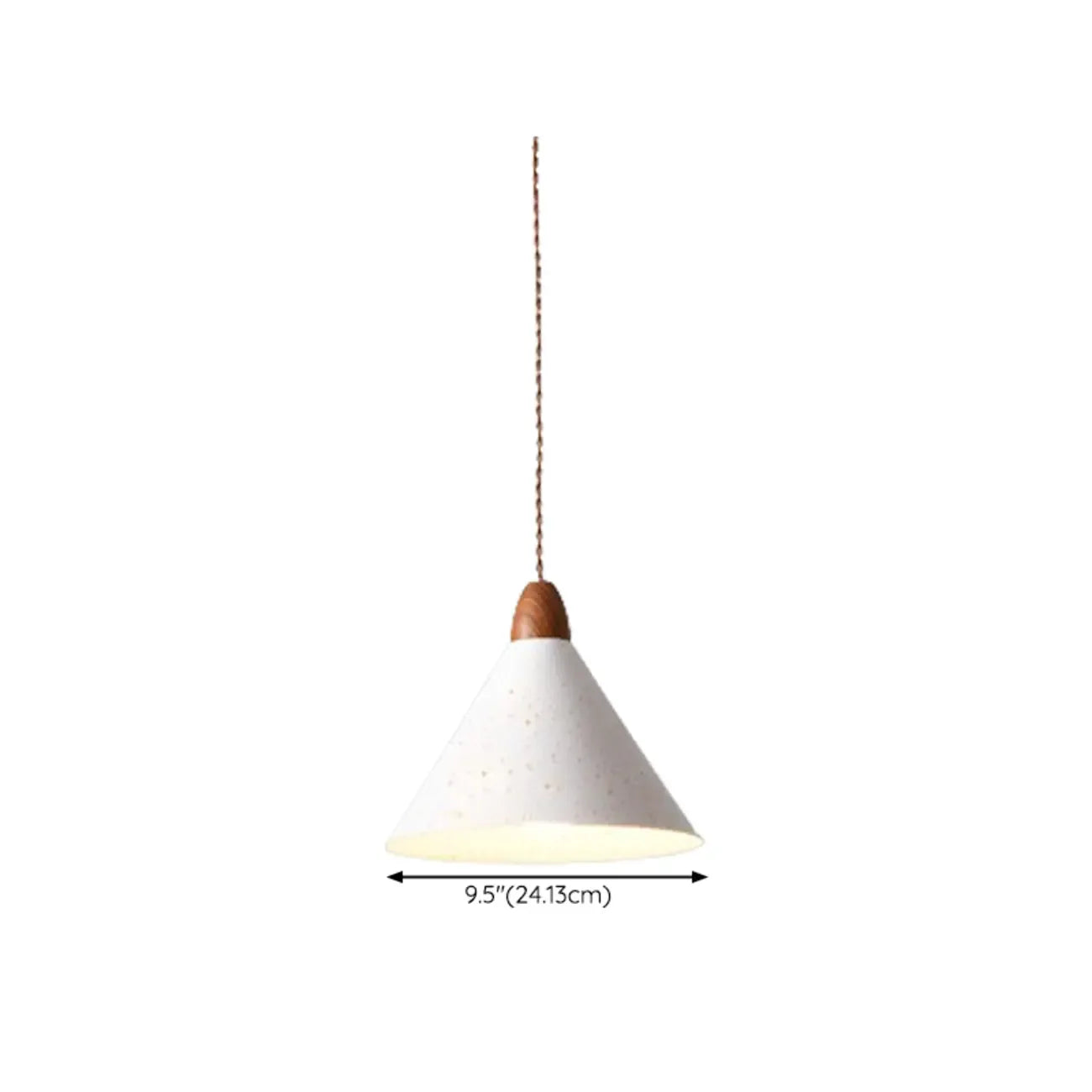 Suspension moderne en fer blanc conique pour salon