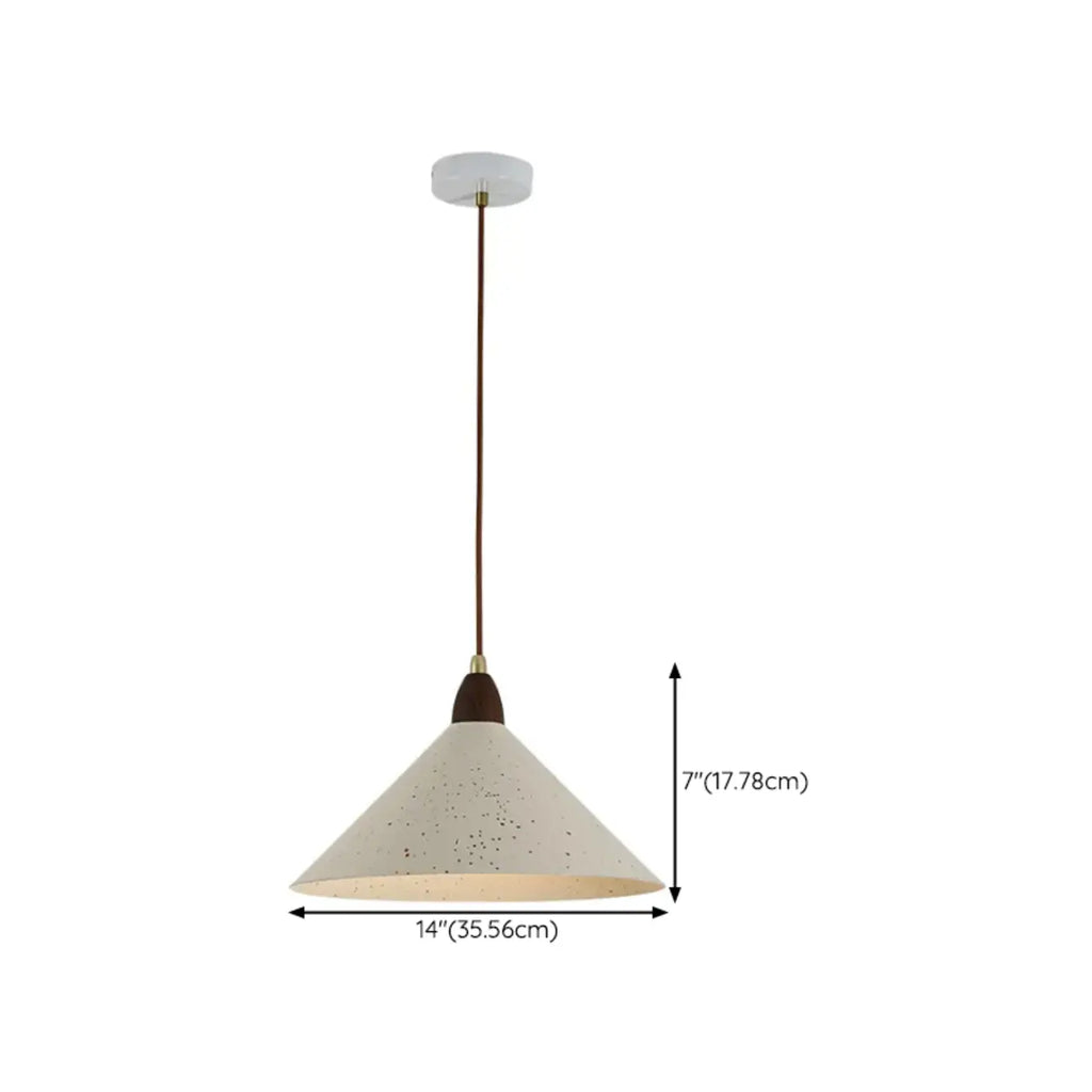 Suspension moderne en fer blanc conique pour salon