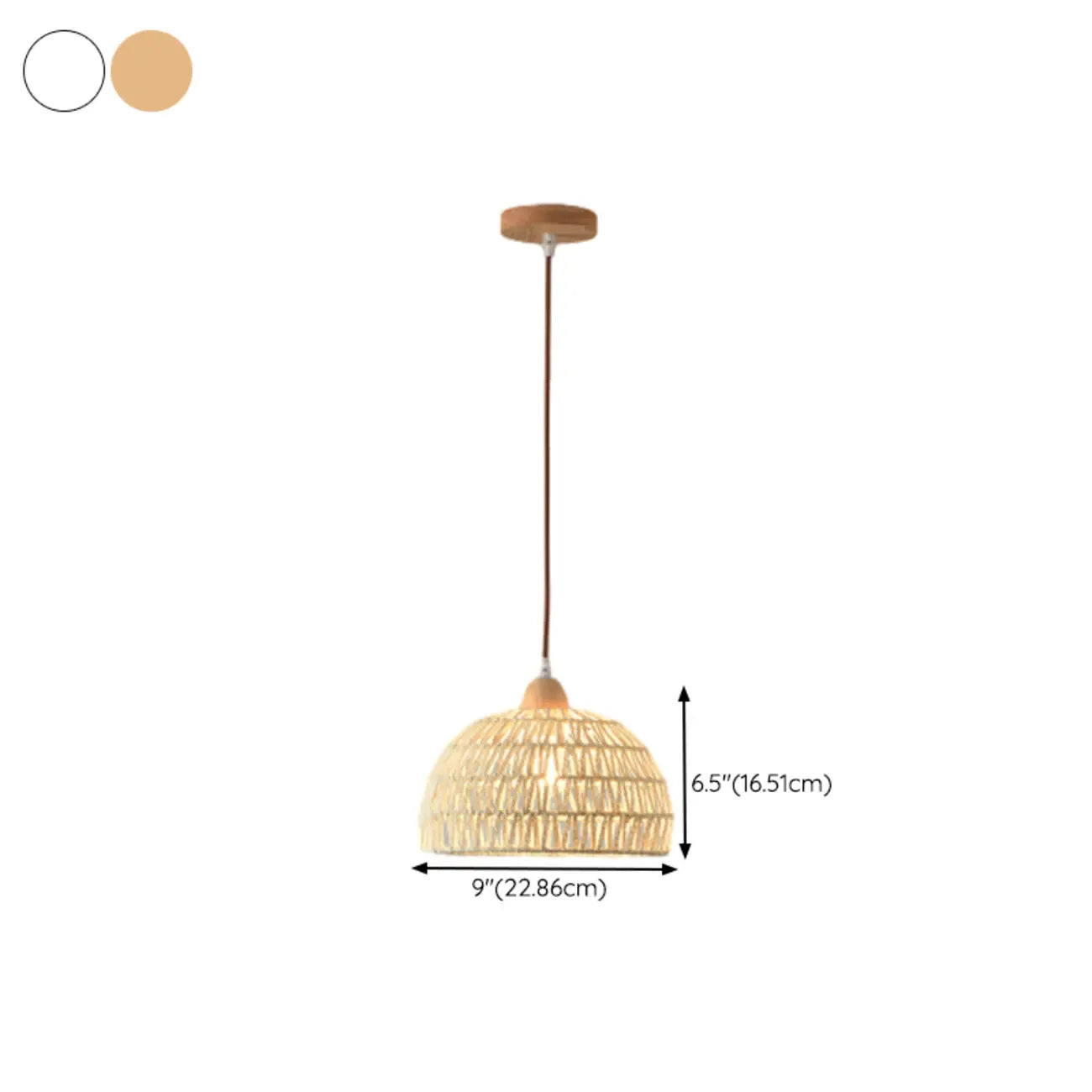 Suspension en rotin naturel en forme de dôme pour salon