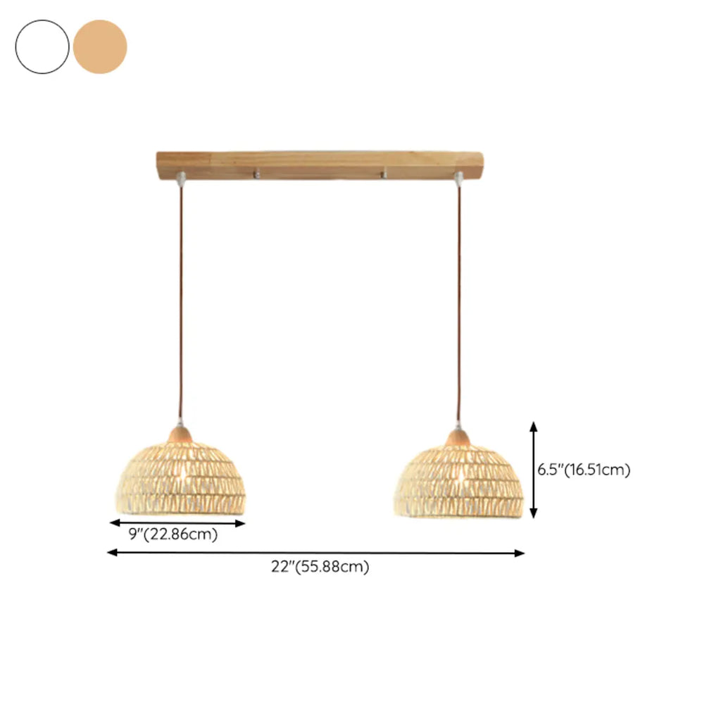 Suspension en rotin naturel en forme de dôme pour salon