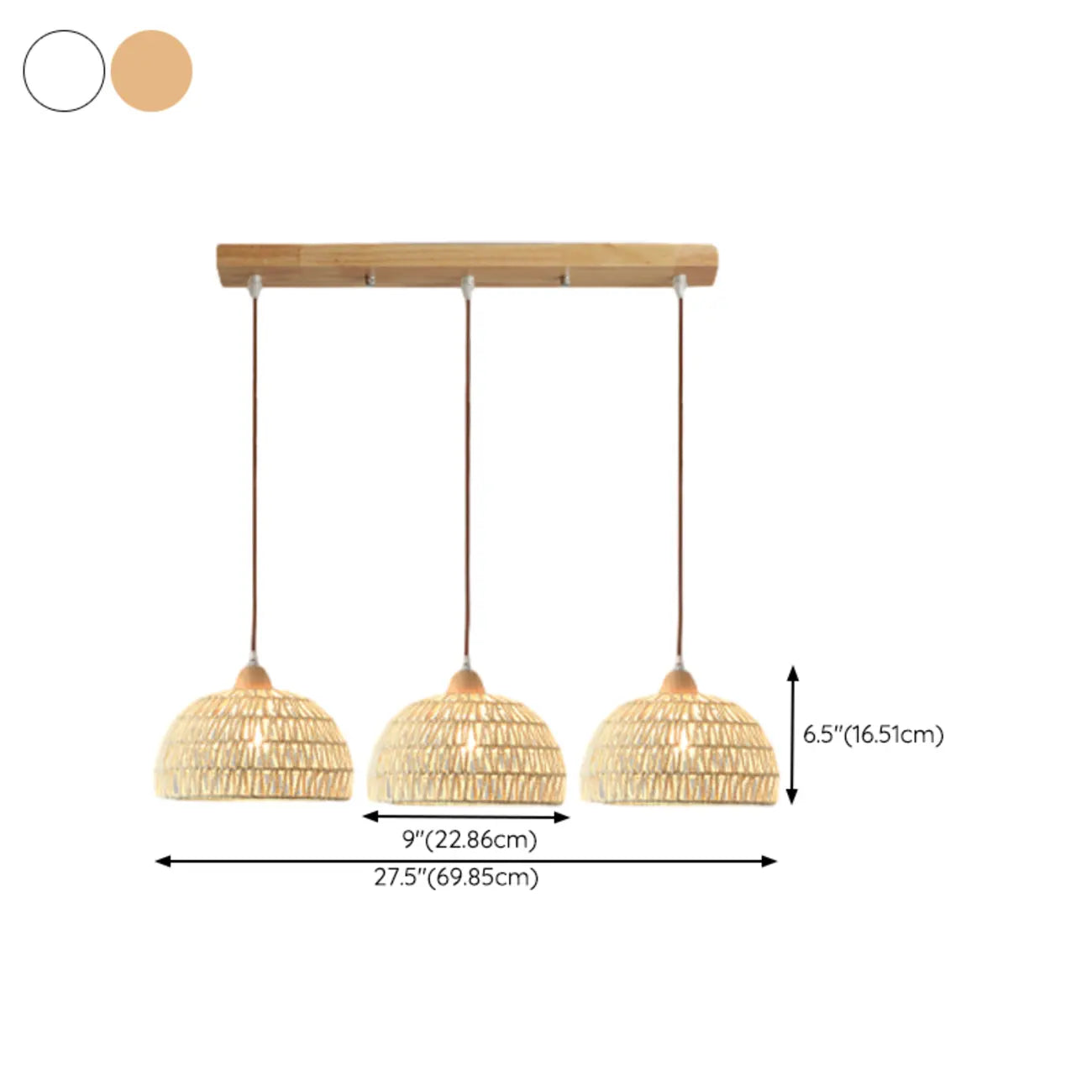Suspension en rotin naturel en forme de dôme pour salon