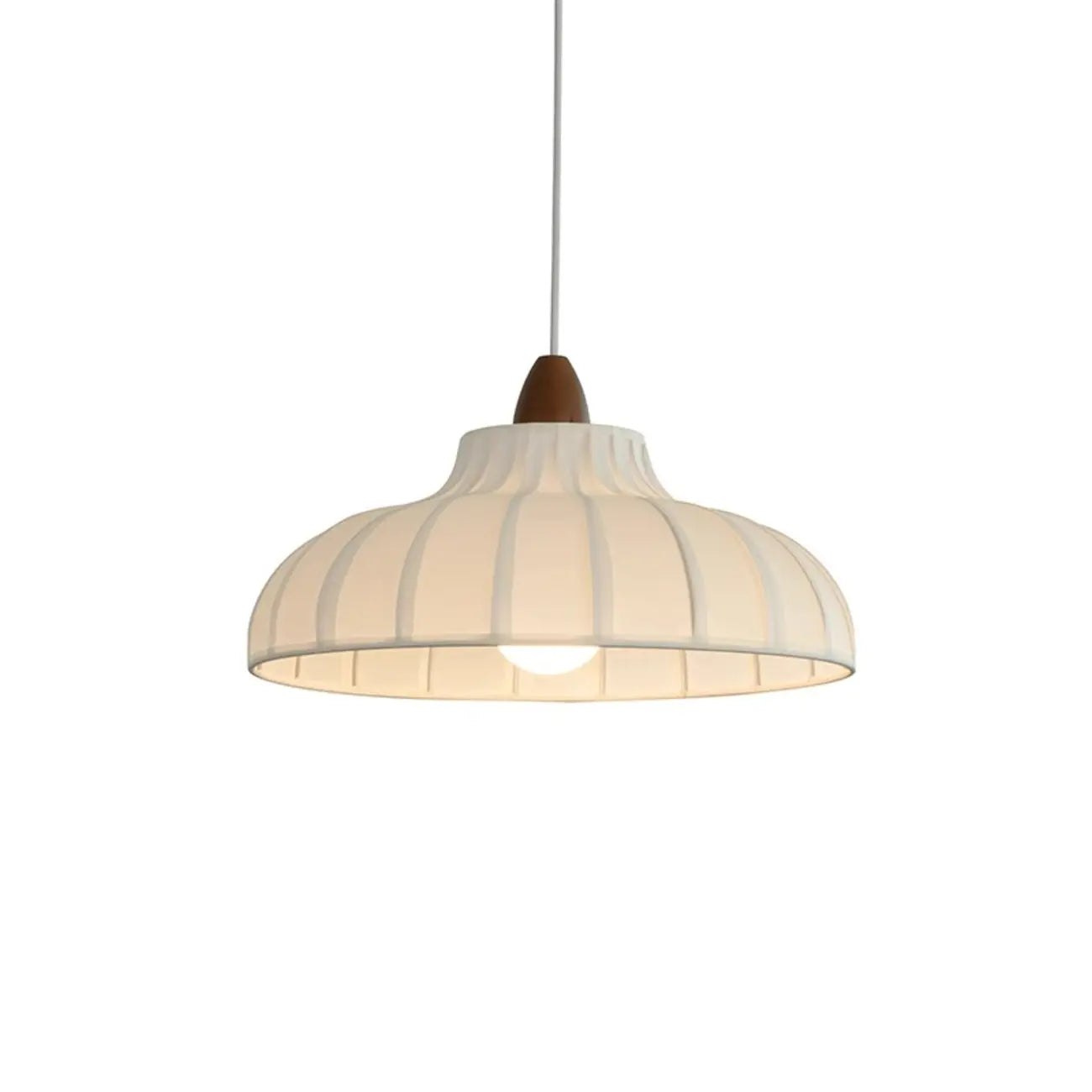 Suspension élégante en tissu blanc dôme pour salon