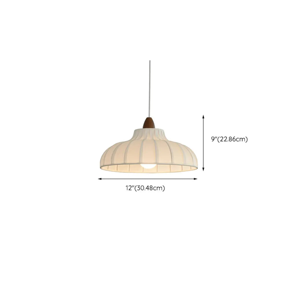 Suspension élégante en tissu blanc dôme pour salon